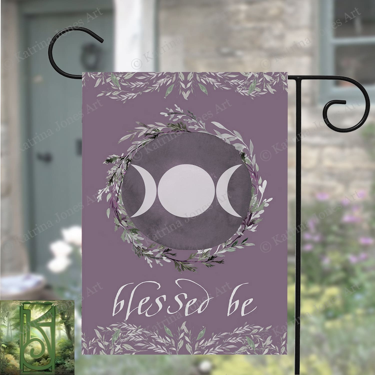 Witch Garden Flag Triple Moon