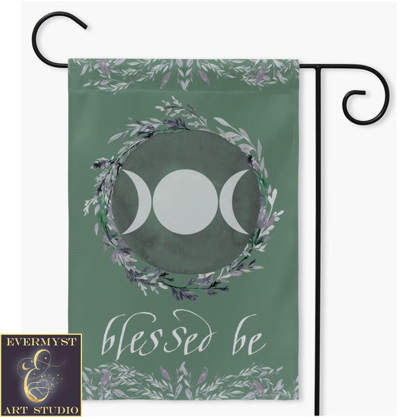 Witch Garden Flag Triple Moon Blessed Be