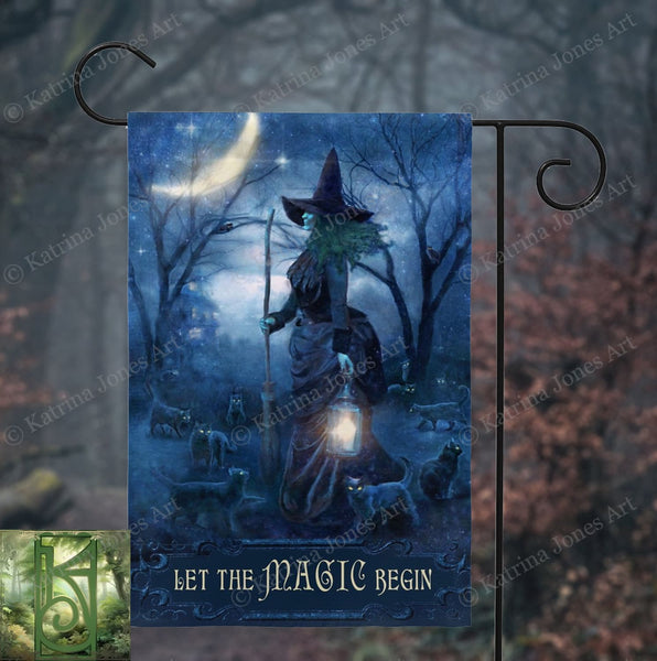 Witch Garden Flag Witchy Decor Samhain Halloween