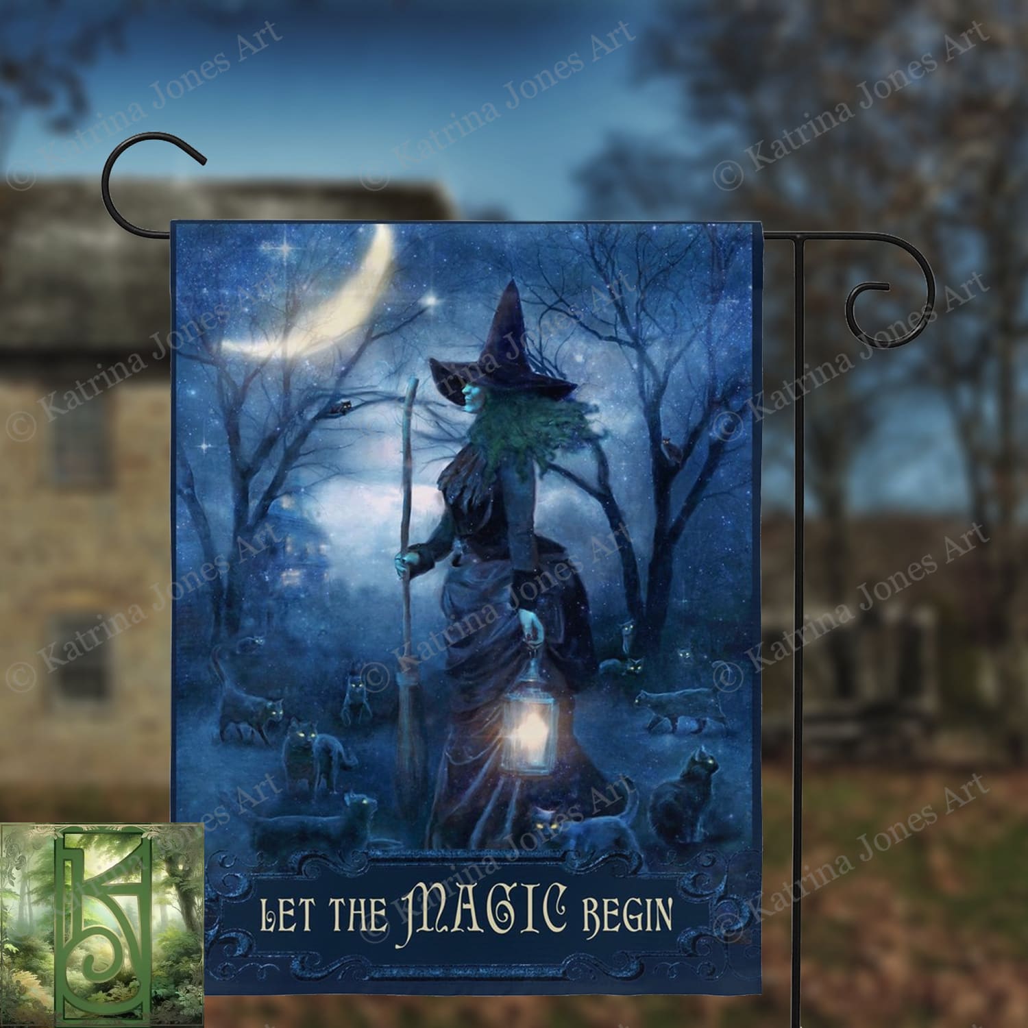 Witch Garden Flag Witchy Decor Samhain Halloween