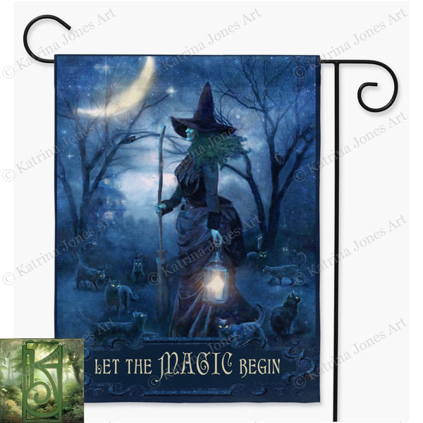 Witch Garden Flag Witchy Decor Samhain Halloween