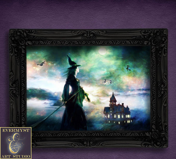 Witch Art Print Painting Samhain Witchy Vibe Decor Wall