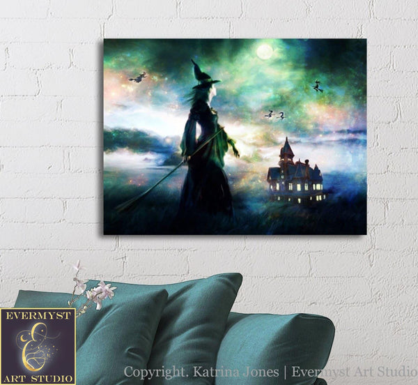 Witch Art Print Painting Samhain Witchy Vibe Decor Wall