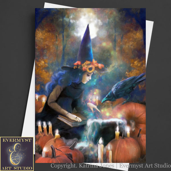 Witchy Halloween Greeting Card Samhain Blank Notecards