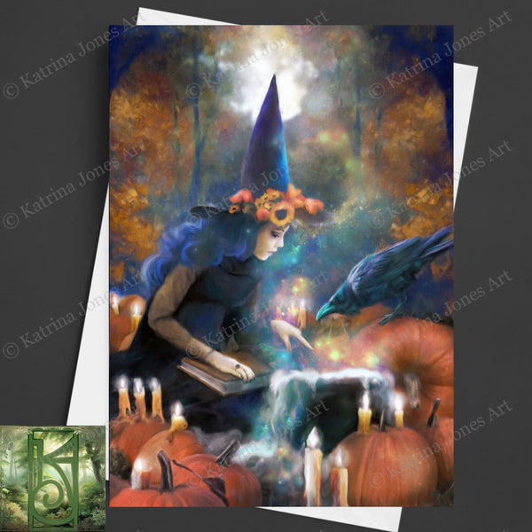 Witchy Halloween Greeting Card Samhain Blank Notecards