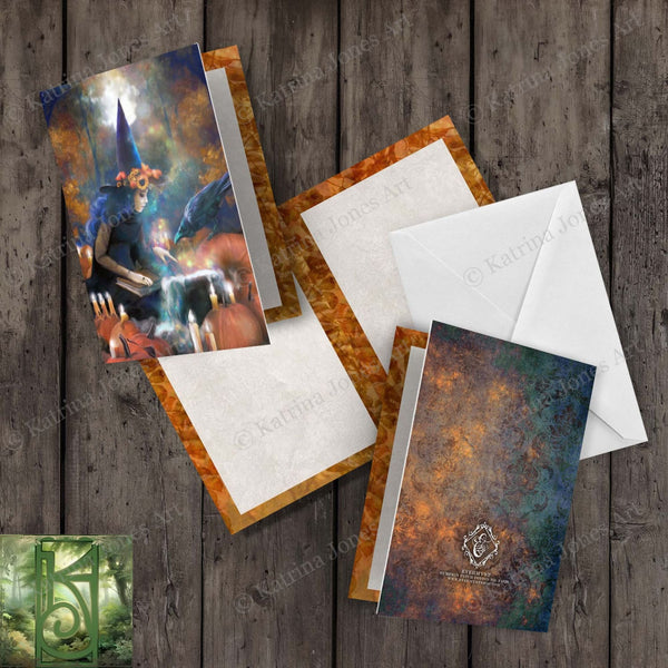Witchy Halloween Greeting Card Samhain Blank Notecards