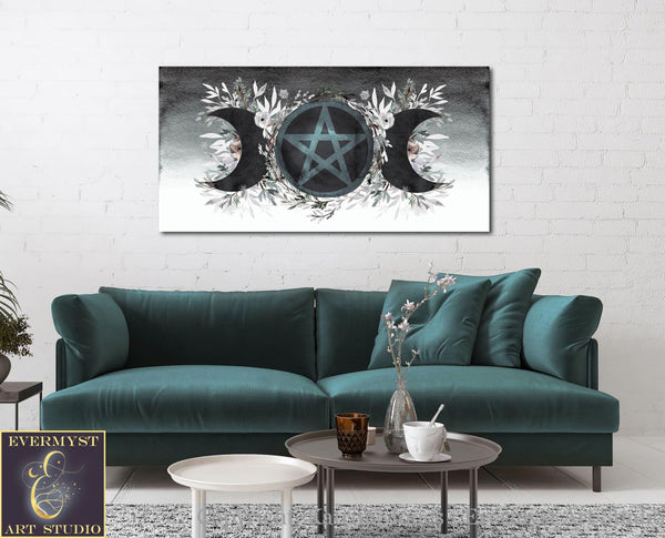 Triple Moon Wall Art Witchy Decor Wicca Winter Solstice