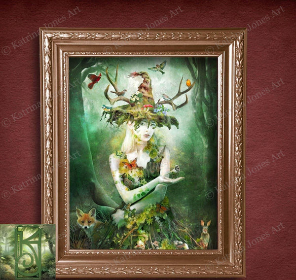 Woodland Nature Goddess Art Print Elen Of The Ways Celtic Witch