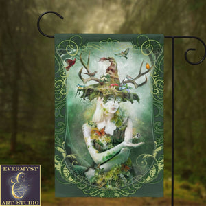 Woodland Nature Witch Garden Flag