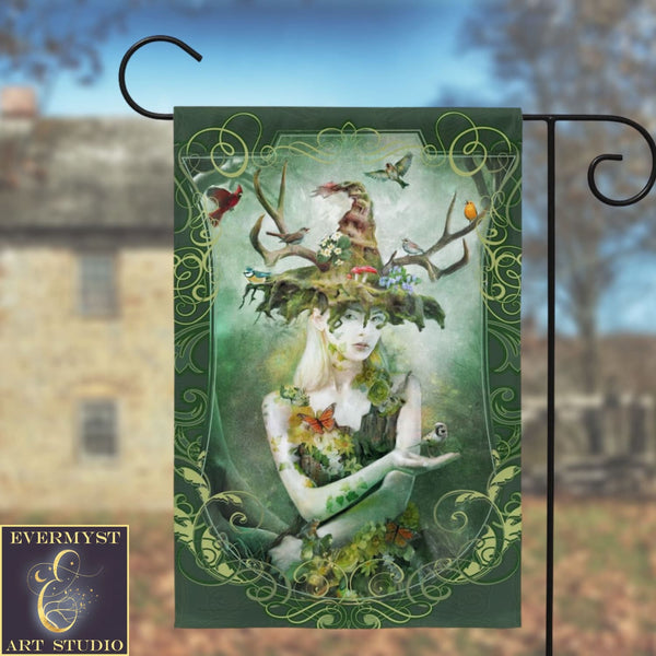 Woodland Nature Witch Garden Flag