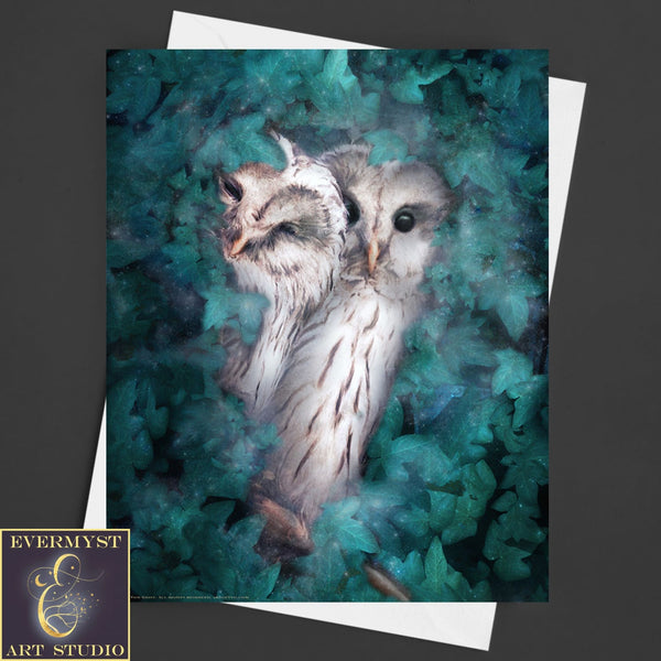 Woodland Owls Greeting Card Owl Nature Blank Notecard