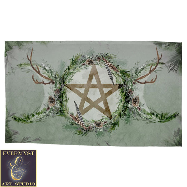 Woodland Pentacle Altar Cloth - Perfect For Witch Wicca Pagan And Tarot Rec