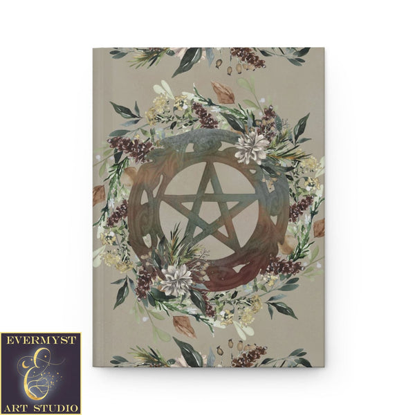 Nature Woodland Pentacle Journal Note Book Hardcover Ruled Writing Blank Pagan Symbol Witchy Wicca