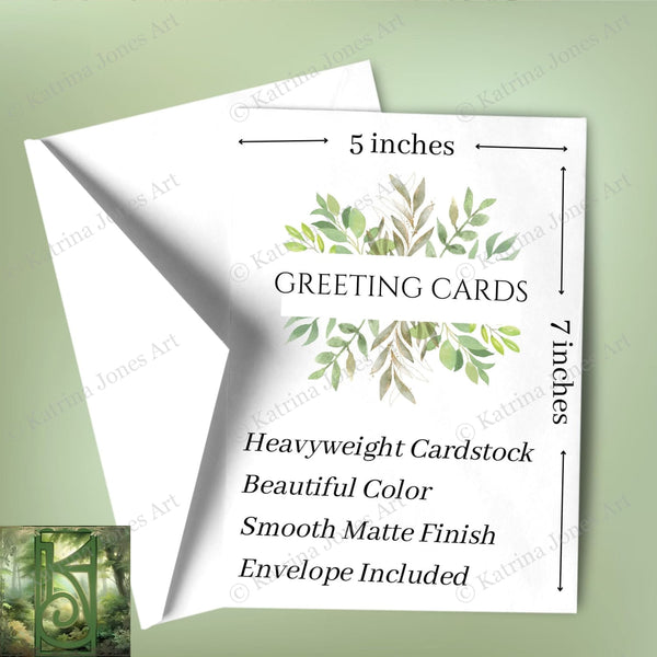 Yule Blessings Whimsical Greeting Card Winter Solstice Pagan Blank Notecards