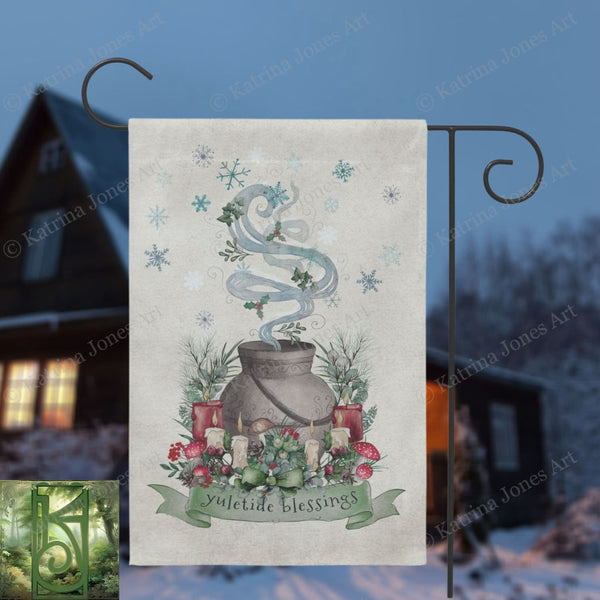 Yuletide Garden Flag - Magical Winter Decor