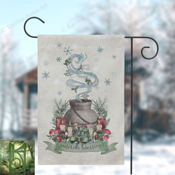 Yuletide Garden Flag - Magical Winter Decor