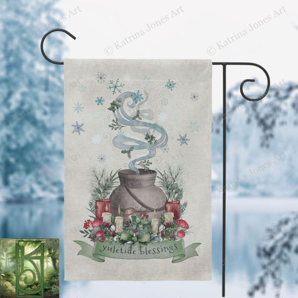 Yuletide Garden Flag - Magical Winter Decor