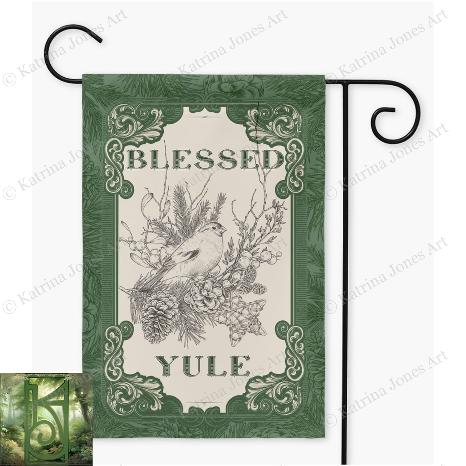 Yule Garden Flag - Pagan Winter Decoration Single / 12X18 Inch