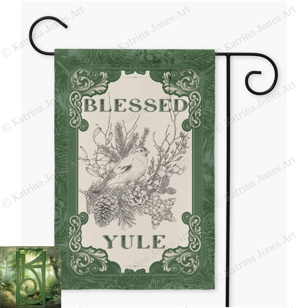 Yule Garden Flag - Pagan Winter Decoration Single / 12X18 Inch