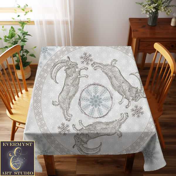 Yule Goat Altar Cloth - Perfect For Decor And Tarot Readings Square