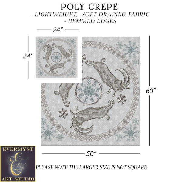 Yule Goat Altar Cloth - Perfect For Decor And Tarot Readings Square