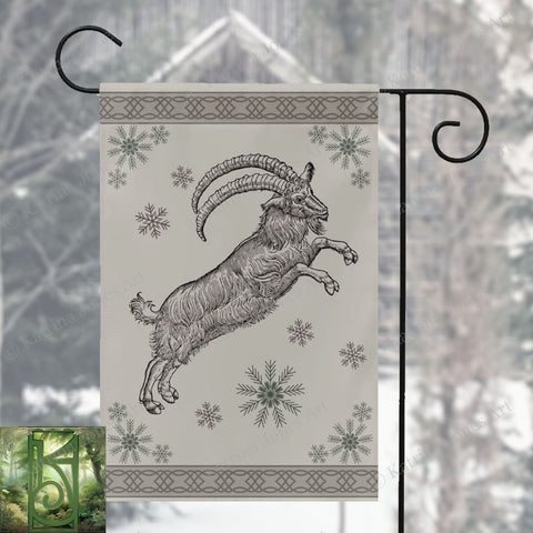 Yule Goat Garden Flag Whimsical Julbock Decoration