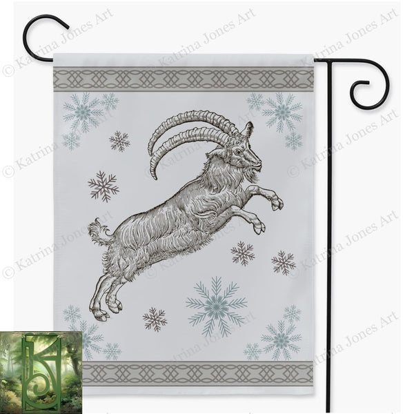Yule Goat Light Garden Flag Julbock Winter Decoration