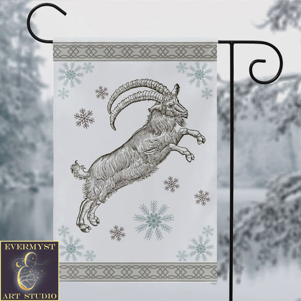 Yule Goat Light Garden Flag Julbock Winter Decoration