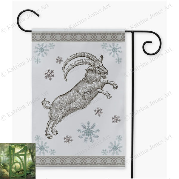 Yule Goat Light Garden Flag Julbock Winter Decoration
