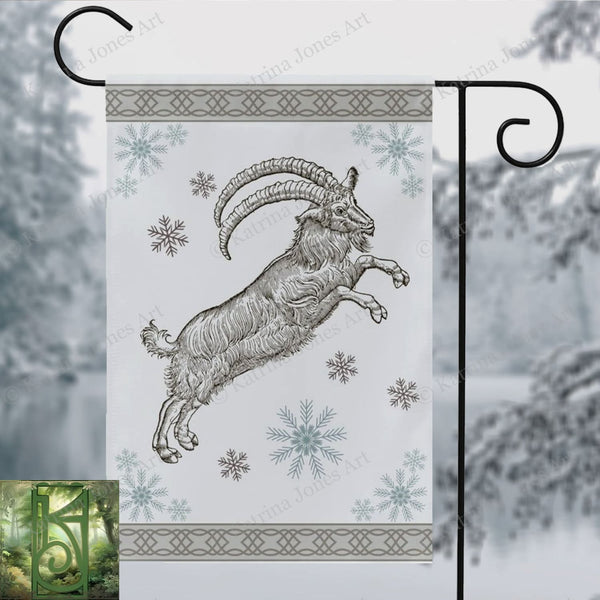 Yule Goat Light Garden Flag Julbock Winter Decoration