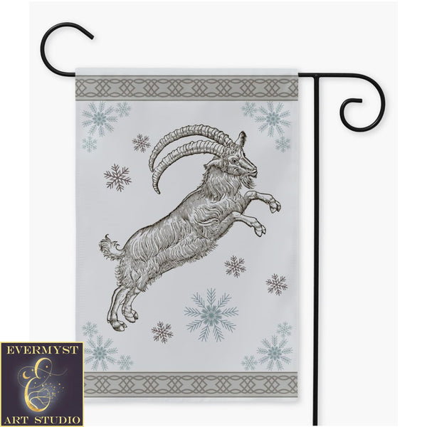 Yule Goat Light Garden Flag Julbock Winter Decoration