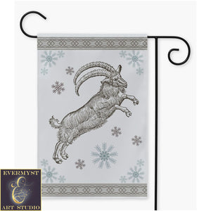 Yule Goat Light Garden Flag Julbock Winter Decoration Single / 12X18 Inch