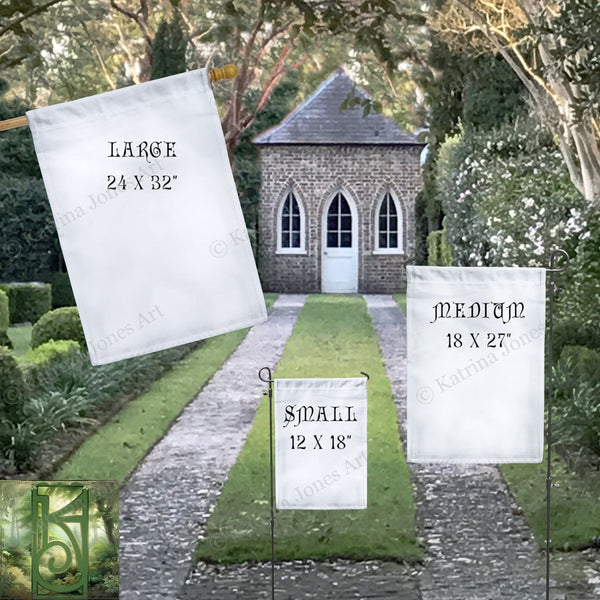 Yule Goat Moon Garden Flag - Folk Julbock Winter Decoration