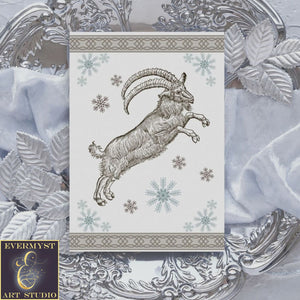 Yule Goat Winter Solstice Greeting Card Julbock Notecards