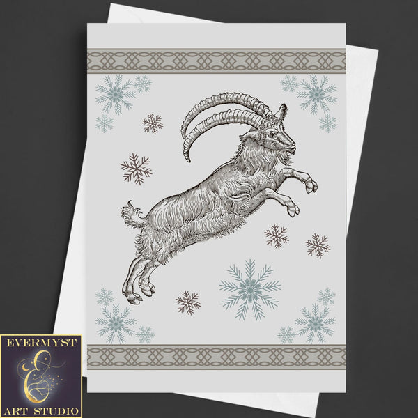 Yule Goat Winter Solstice Greeting Card Julbock Notecards