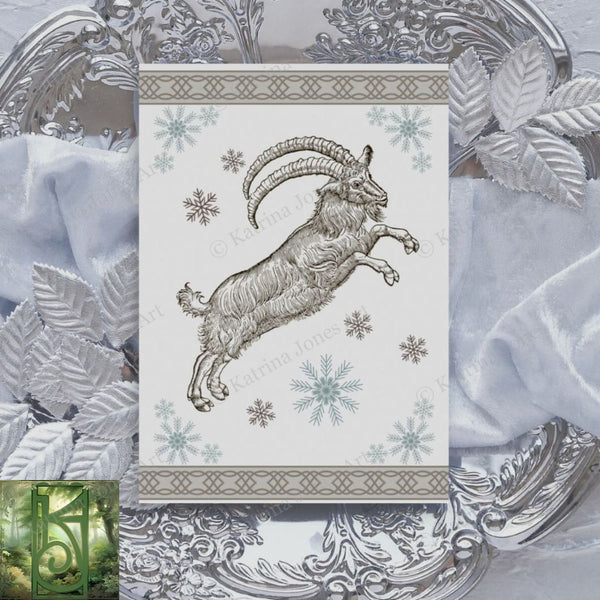 Yule Goat Winter Solstice Greeting Card Julbock Notecards