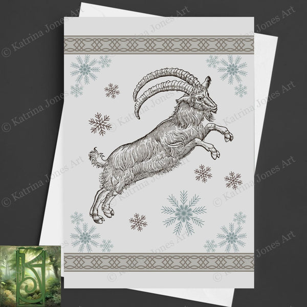 Yule Goat Winter Solstice Greeting Card Julbock Notecards
