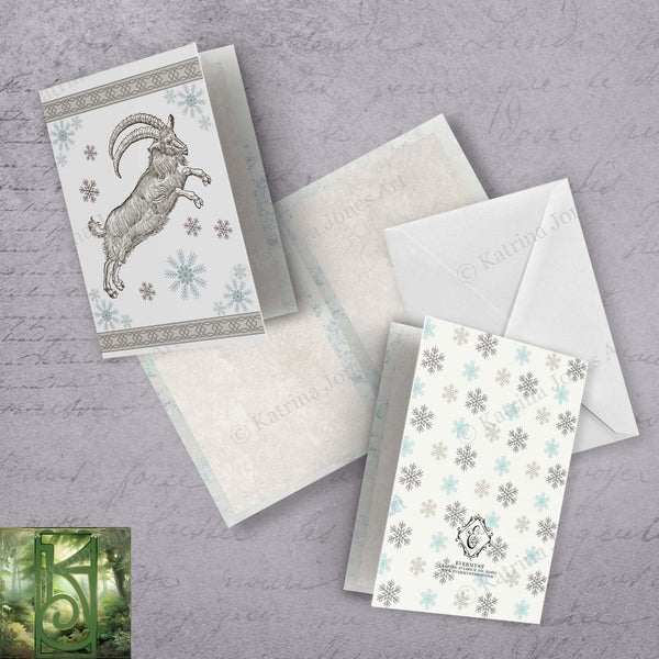 Yule Goat Winter Solstice Greeting Card Julbock Notecards