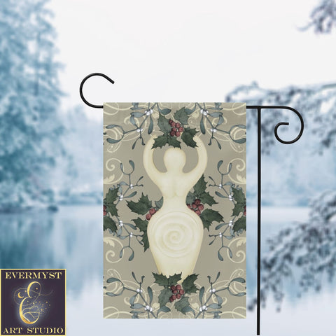 Yule Goddess Antique Cream Garden Flag