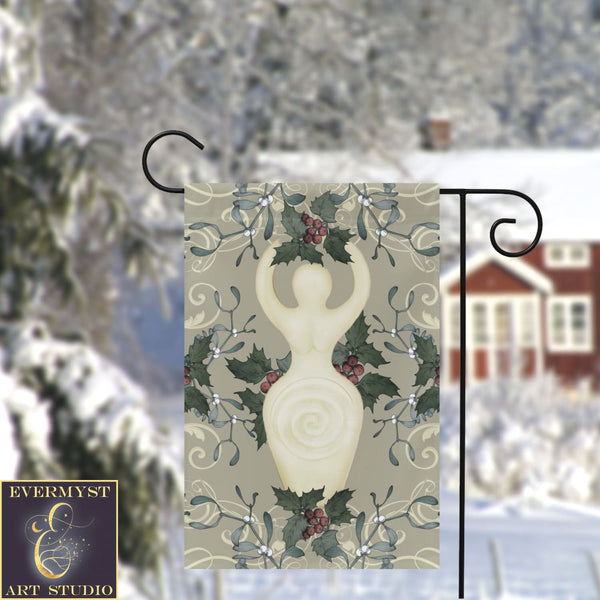 Yule Goddess Antique Cream Garden Flag