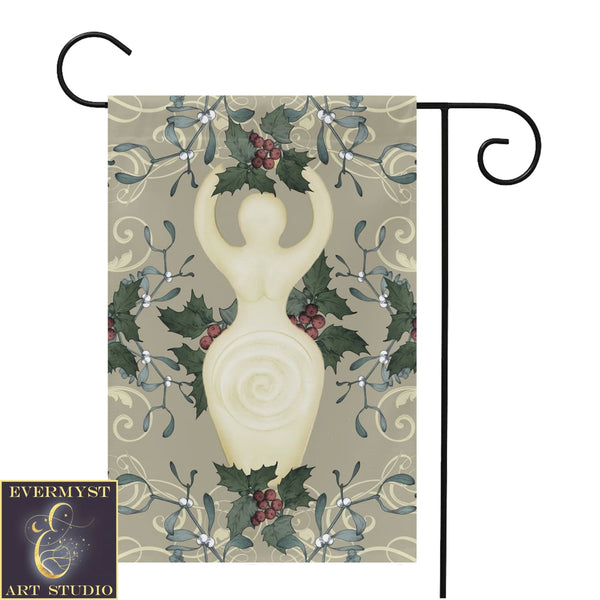 Yule Goddess Antique Cream Garden Flag