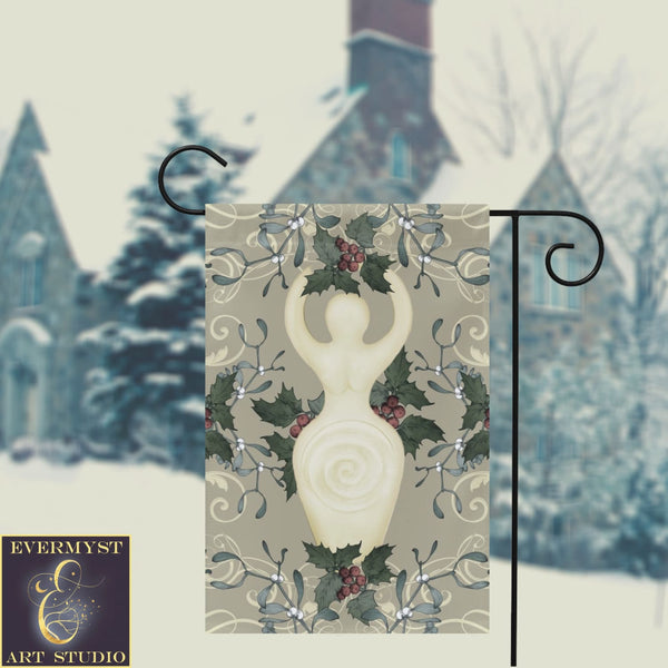 Yule Goddess Antique Cream Garden Flag