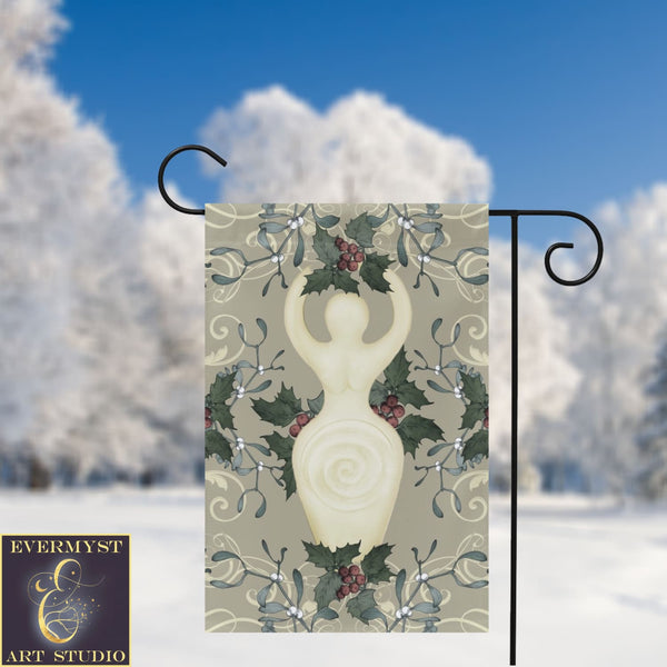 Yule Goddess Antique Cream Garden Flag