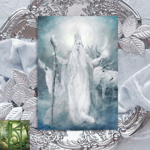 Yule Greeting Card Winter Solstice Goddess Cailleach Snow Queen