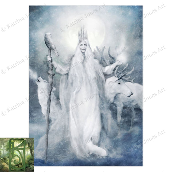 Yule Greeting Card Winter Solstice Goddess Cailleach Snow Queen 1