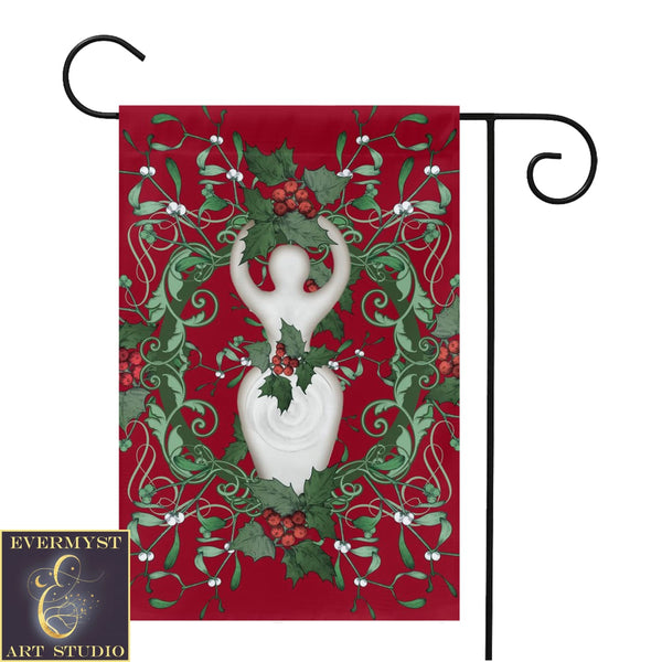 Yule Holly Goddess Garden Flag