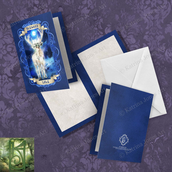 Yule Reindeer Greeting Card Yuletide Stag Deer Mythic Blank Notecard