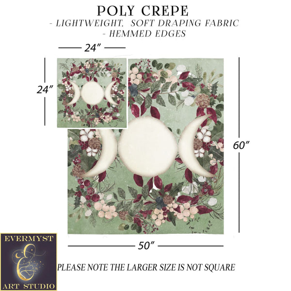 Yule Triple Moon Altar Cloth - Witch Vibe Decor Square