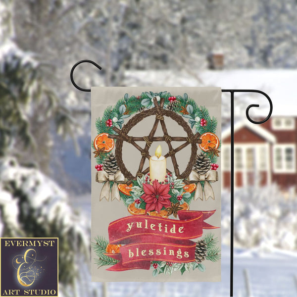 Yuletide Blessings Christmas Garden Flag