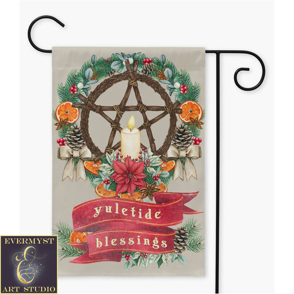 Yuletide Blessings Christmas Garden Flag